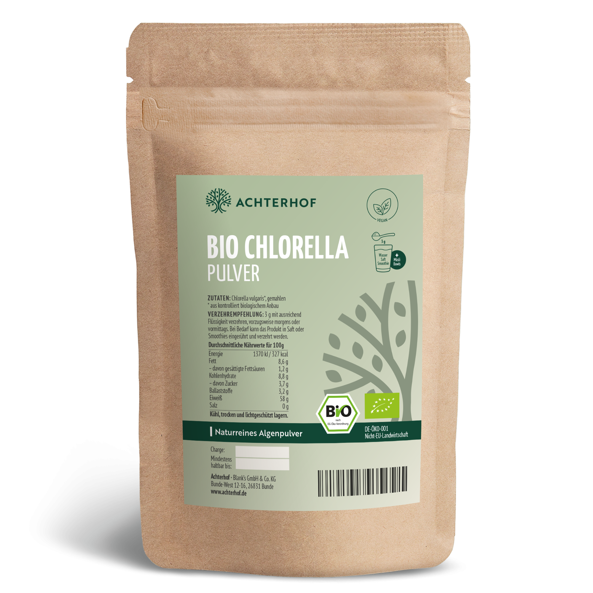 Bio Chlorella Pulver (500g)