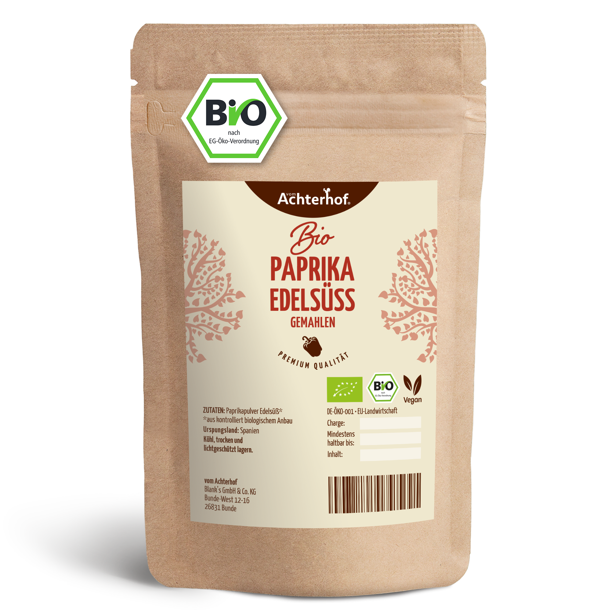 Paprika Edelsüss gemahlen Bio (250g)