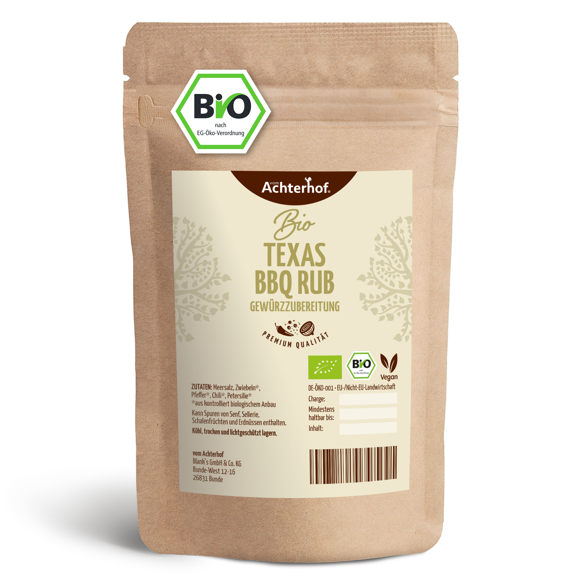 Texas BBQ Rub Gewürzzubereitung Bio (100g)