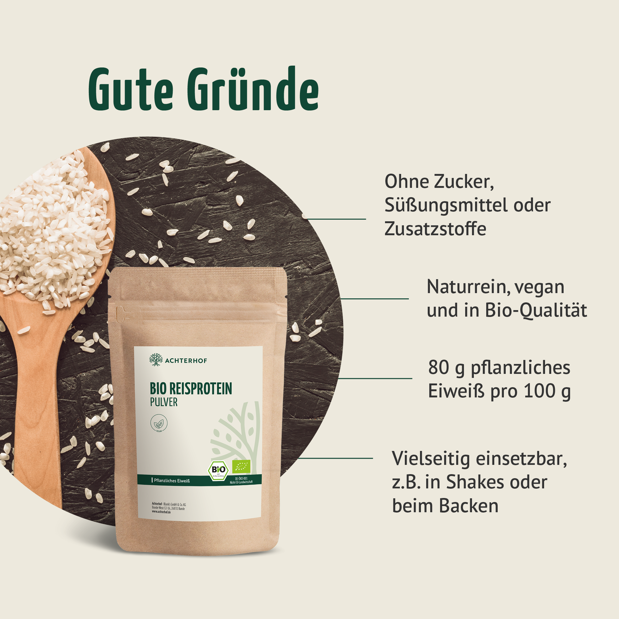 Bio Reisprotein Pulver (500g)