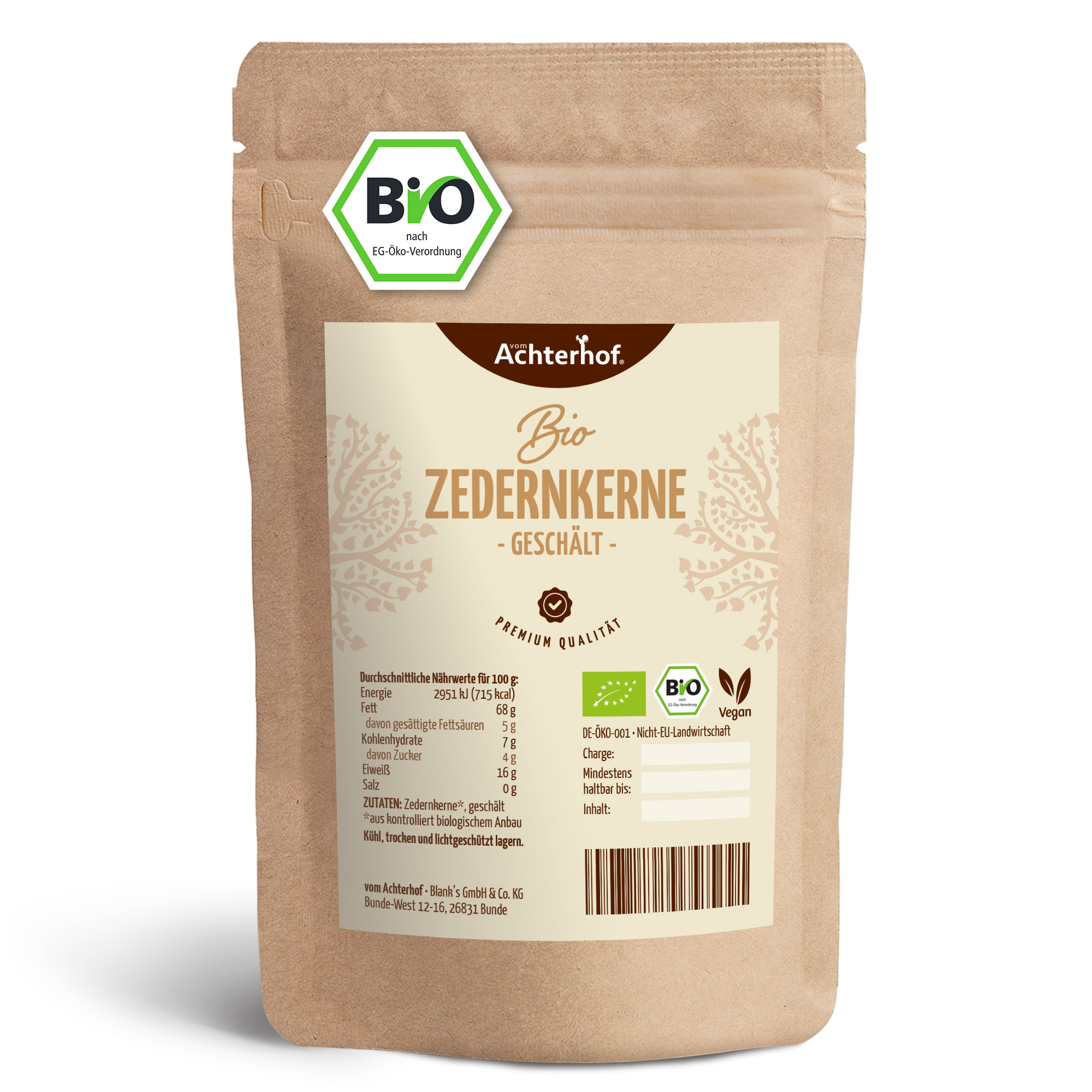 Zedernkerne geschält Bio (250g)